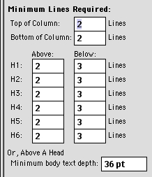Powerful control over minimum lines